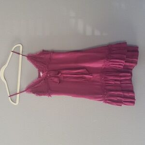 Esley Lingerie Inspired Mini Dress - Wine